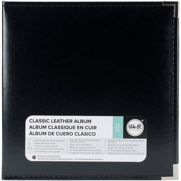 We R Classic Leather D-Ring 12x12 Album - Black